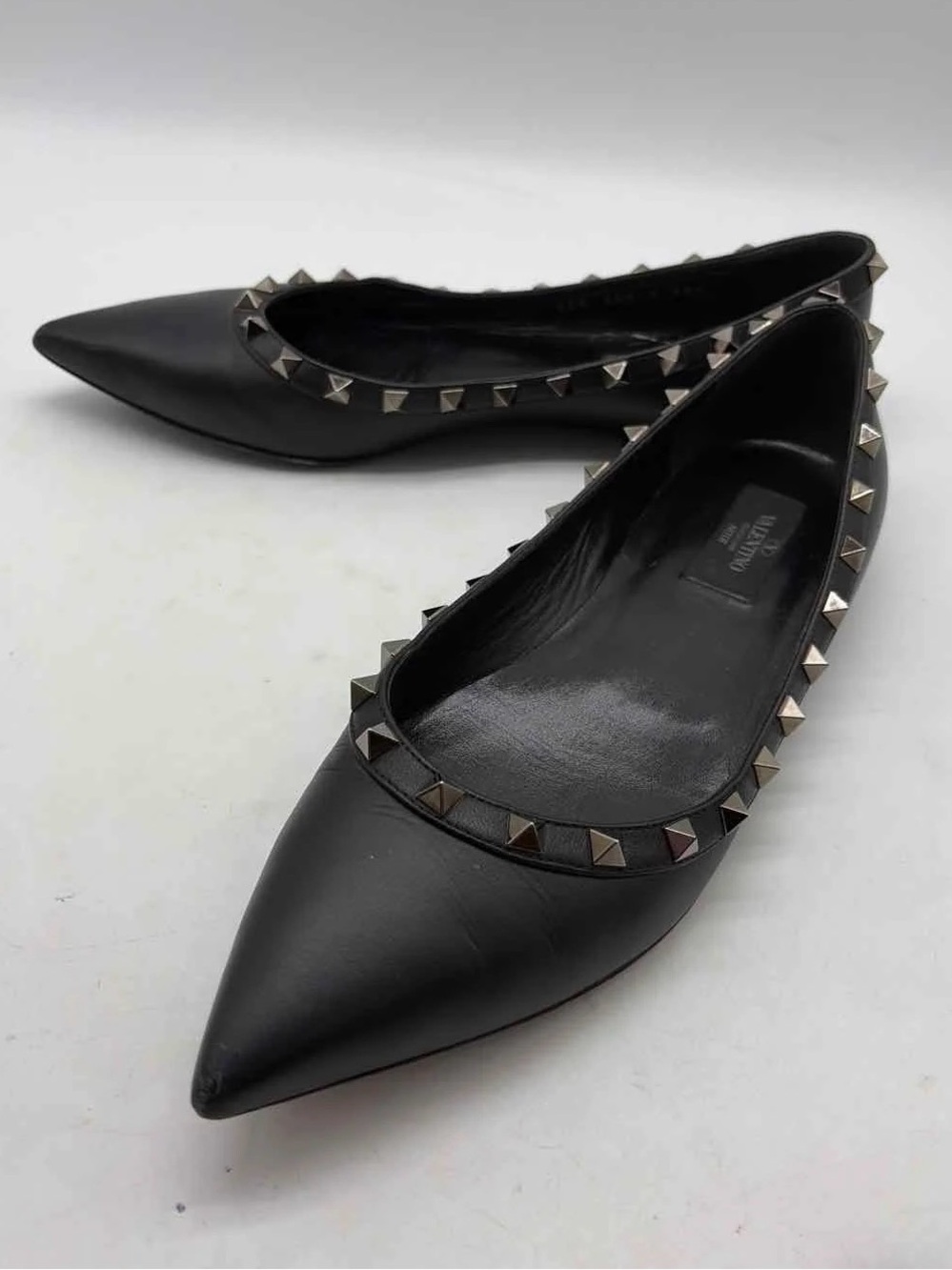 Valentino Black Slip On Flats